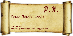 Papp Napóleon névjegykártya