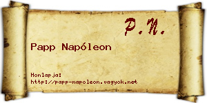 Papp Napóleon névjegykártya